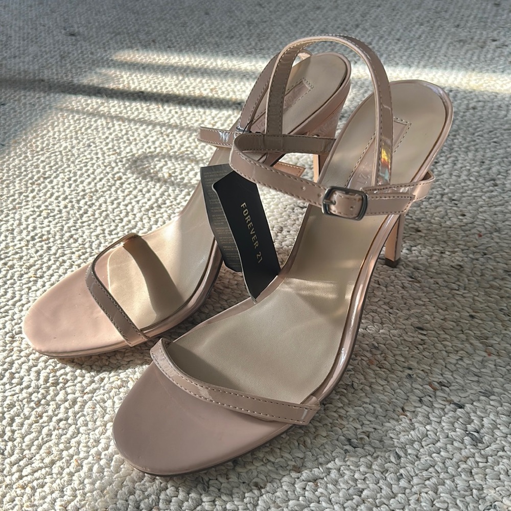 Beige Strappy Heels
